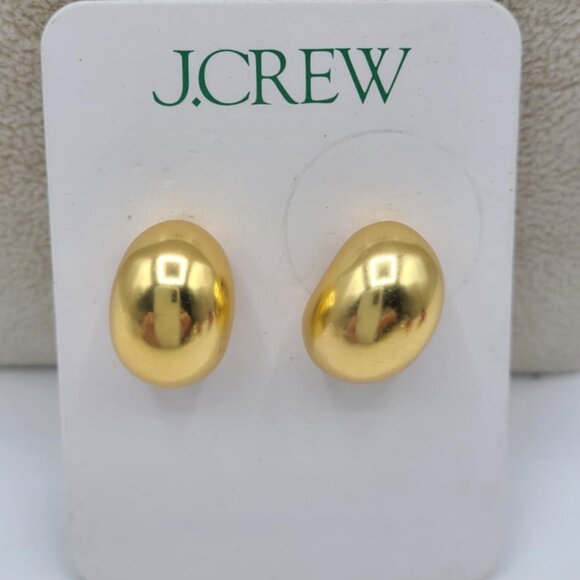 J Crew Gold Tone Orb Stud Earrings NWT!  NEW! - Picture 1 of 7